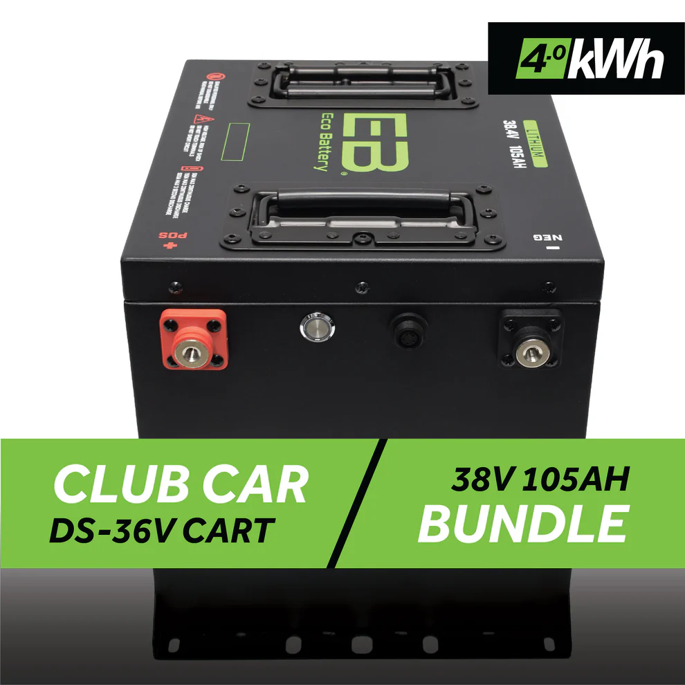 Club Car DS (36V) Eco Lithium 38V 105Ah GEN3 Battery Bundle – Cube