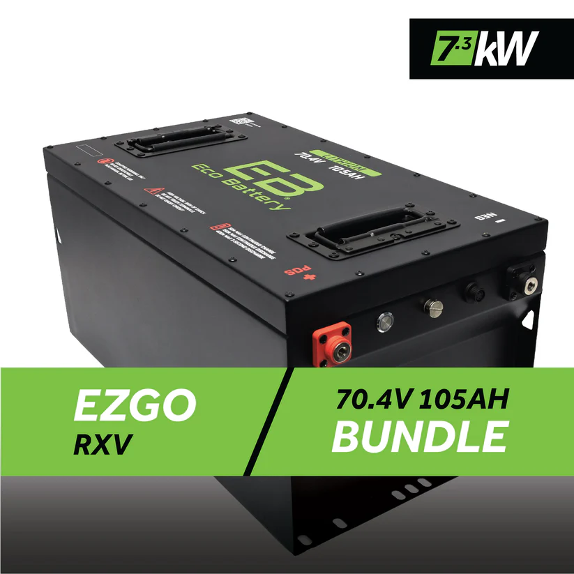 EZGO Freedom RXV with Plastic Battery Tray Eco Lithium 70v 105Ah Battery Bundle
