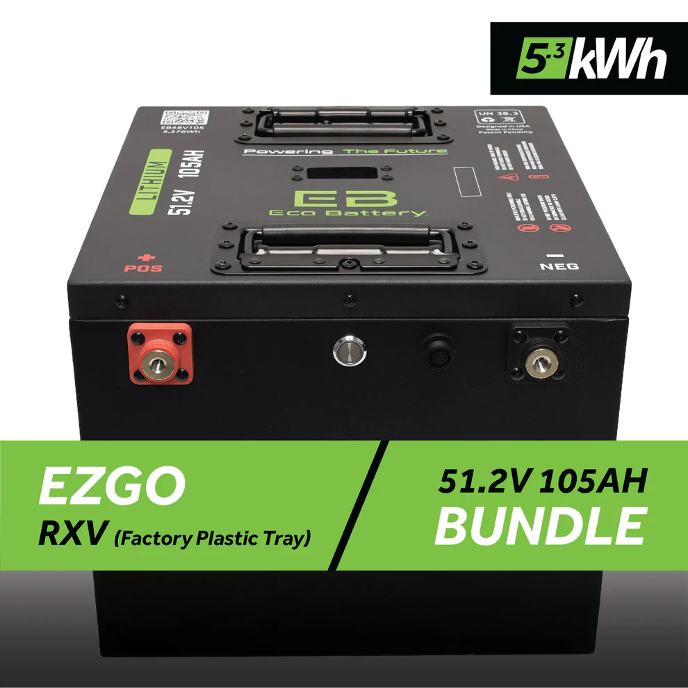 EZGO Freedom RXV Eco Lithium 51v 105Ah GEN3 Battery Bundle – Thru Hole
