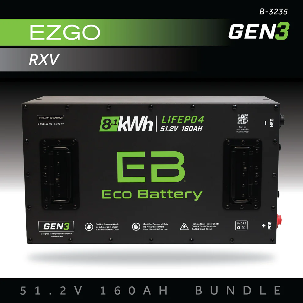 EZGO RXV Eco Lithium 51.2V 160Ah GEN3 Battery Bundle