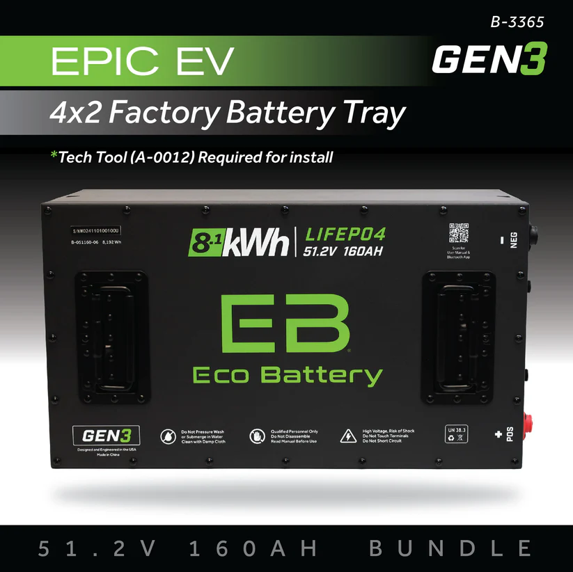 Eco Lithium Epic EV 4-2 Battery Configuration 51.2V 160Ah GEN3 Battery Bundle