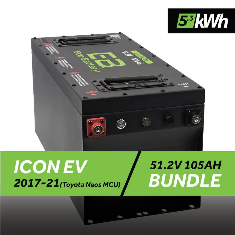 ICON EV 2017-2021 Eco Lithium 51v 105Ah GEN3 “Toyota MCU” Battery Bundle – Skinny