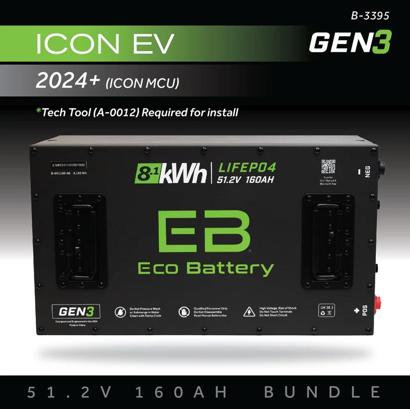 ICON® EV 2024-Up Eco Lithium 51v 160Ah GEN3 “ICON MCU” Battery Bundle