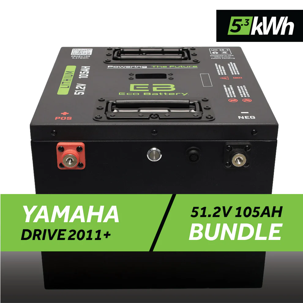 Yamaha G29/Drive 2011-Up & Drive2 Eco Lithium 51v 105Ah GEN3 Battery Bundle – Thru Hole